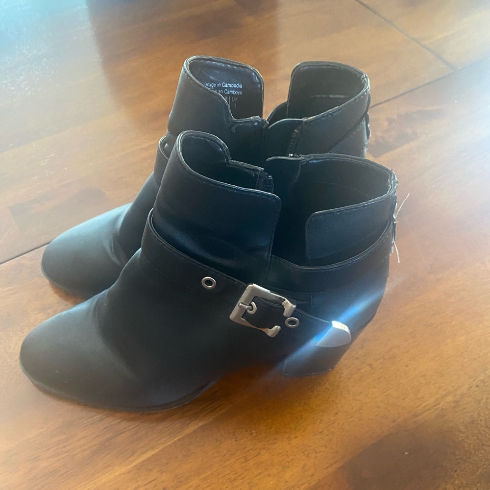 Black Ankle Boots with Buckle